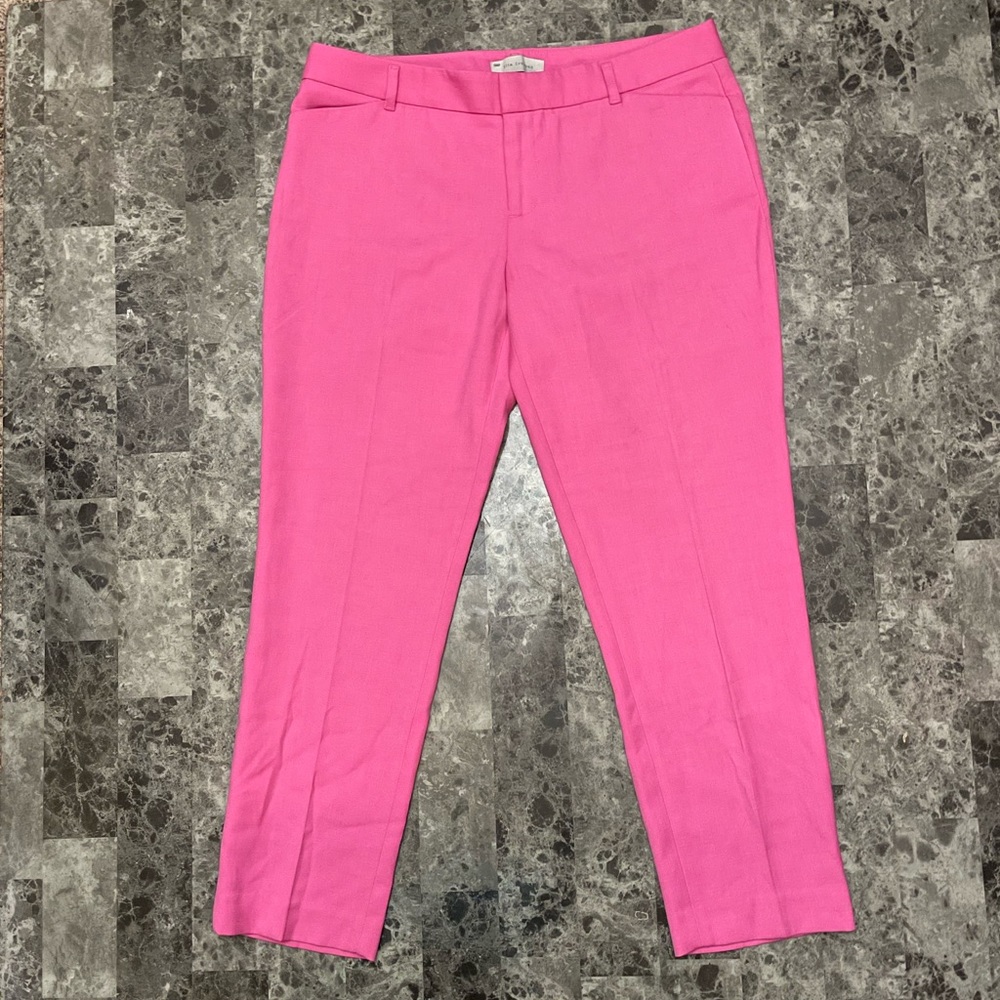 Women's Pink Stretch Ponte Ankle Pants